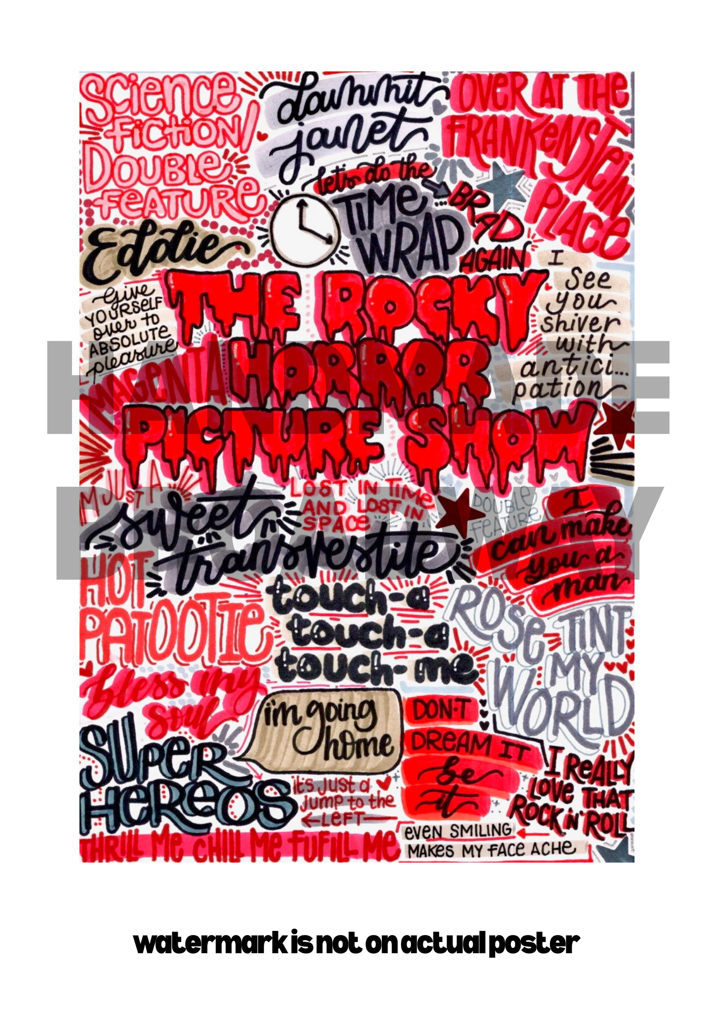 Rocky Horror Picture Show- Musical Inspired Glossy Print - Originally Hand Drawn