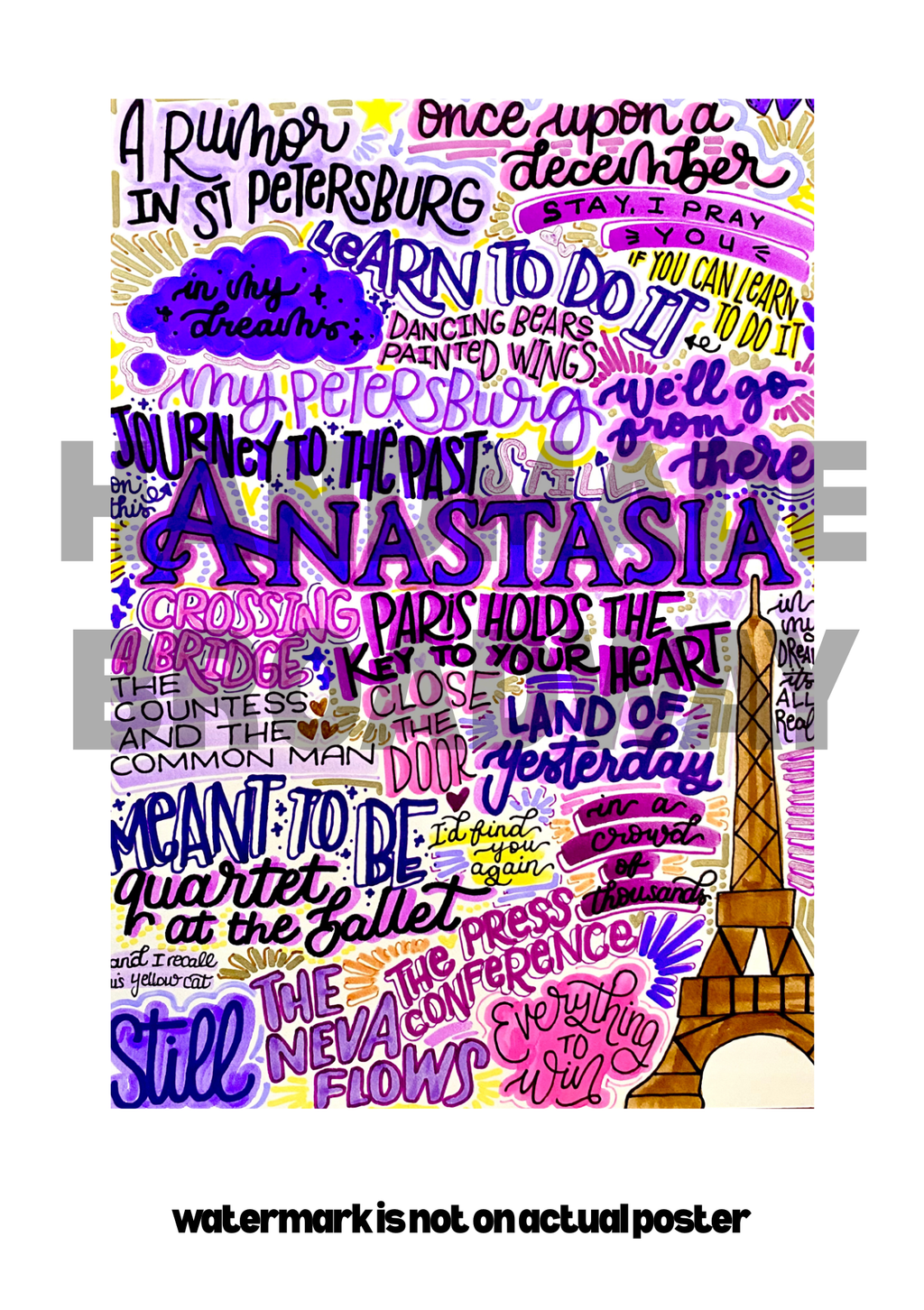 Anastasia- Musical Inspired Glossy Print - Originally Hand Drawn