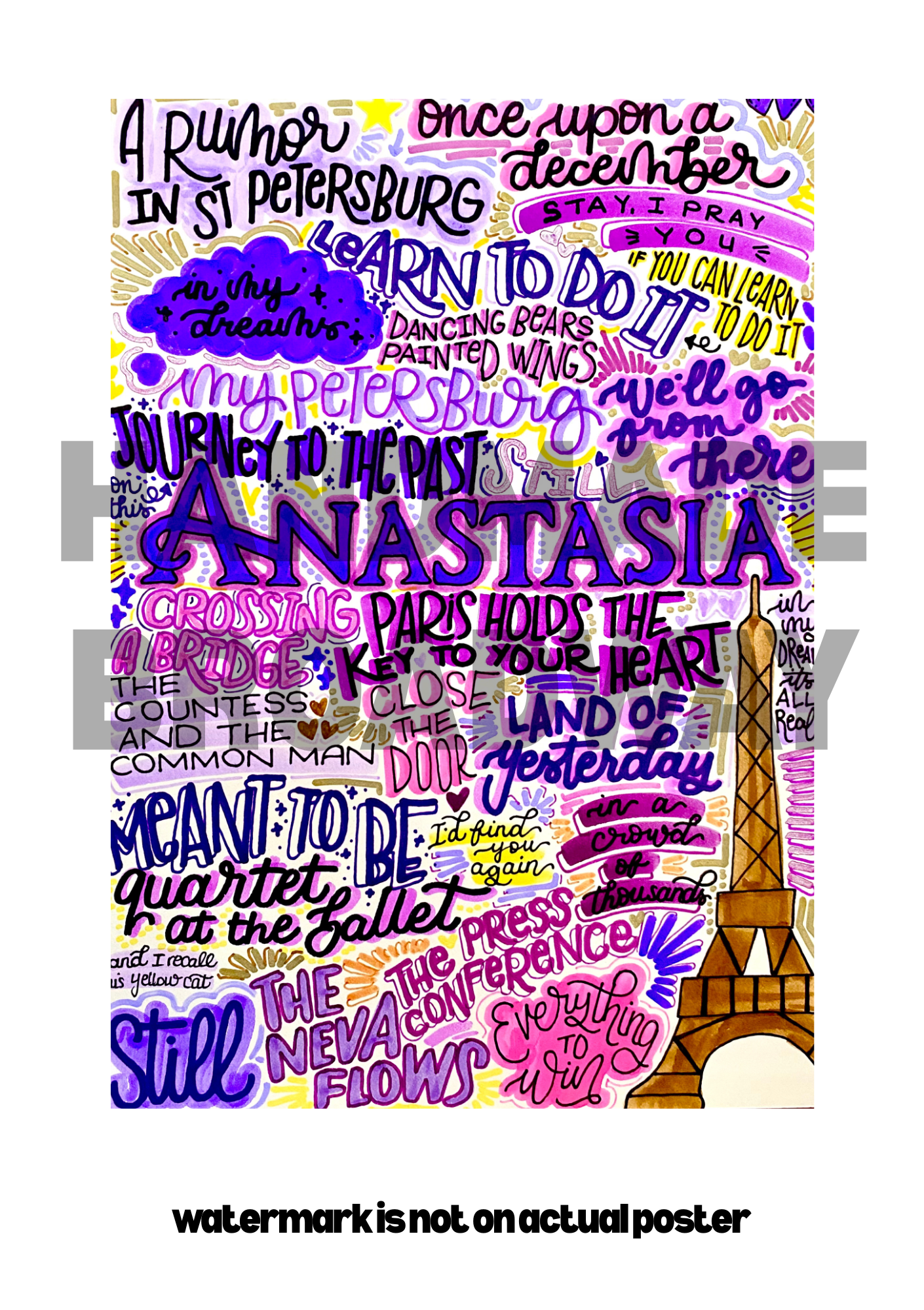 Anastasia- Musical Inspired Glossy Print - Originally Hand Drawn